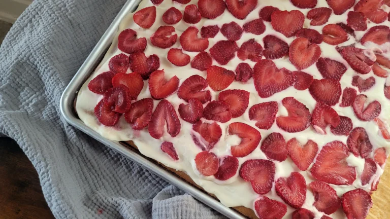 Strawberry Shortcake Einkorn Texas Sheet Cake